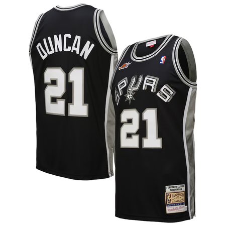 Men's San Antonio #21 Spurs Tim Duncan Black 2000 NBA All-Star Game Authentic Jersey